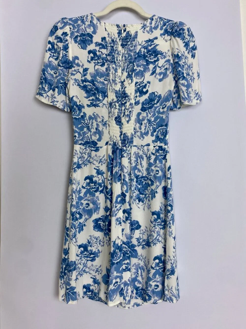 Reformation Blue & White Floral Mini Dress | Size 2 | Like New - Picture 3 of 7